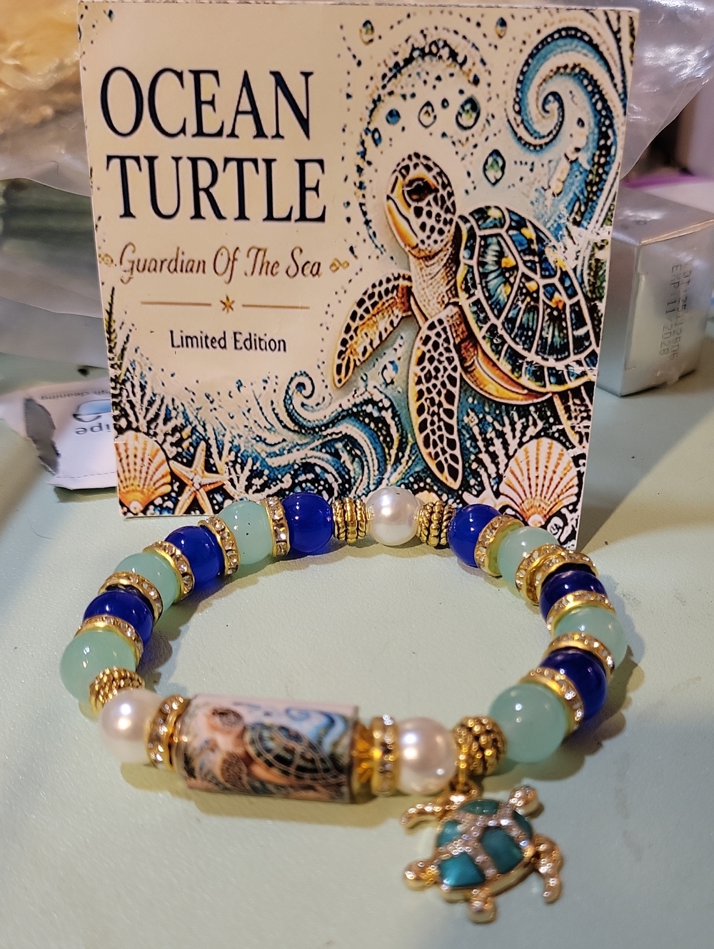Limited Edition Sea Turtle Bracelet - Blue, Green & Gold